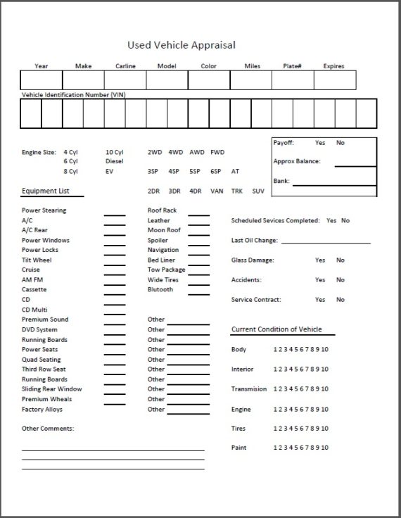 Used Vehicle Trade In Appraisal Form 2 Nwautolink Used Vehicle Trade In Appraisal Form 2 Nwautolink