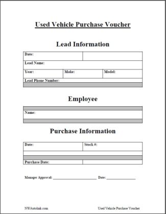 Auto - Used Vehicle Purchase Voucher - Employee